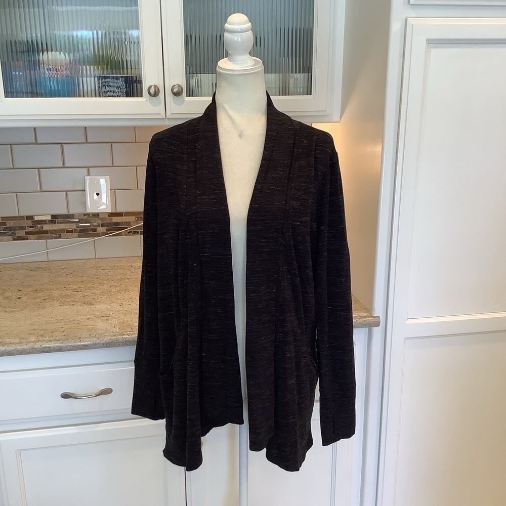 Tahari Black Open Front Cardigan Size Medium